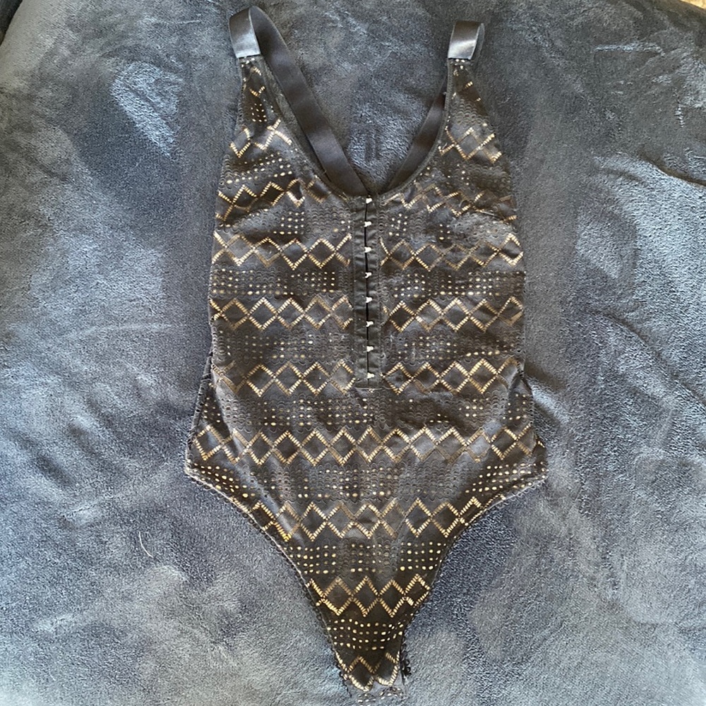 Free People black lace onesie
